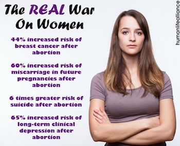 pro life feminist quotes - The Real War On Women humanlifealliance 44% increased risk of breast cancer after abortion 60% increased risk of miscarriage in future pregnancies after abortion 6 times greater risk of suicide after abortion 65% increased risk 