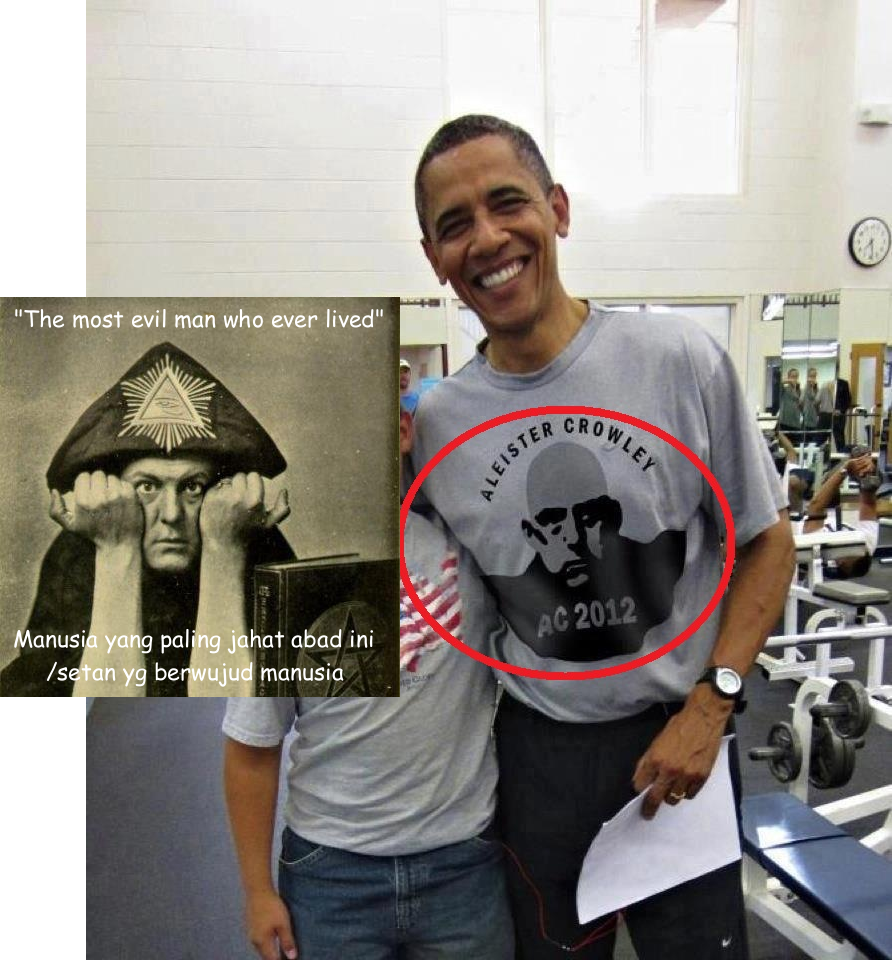obama wearing aleister crowley t shirt