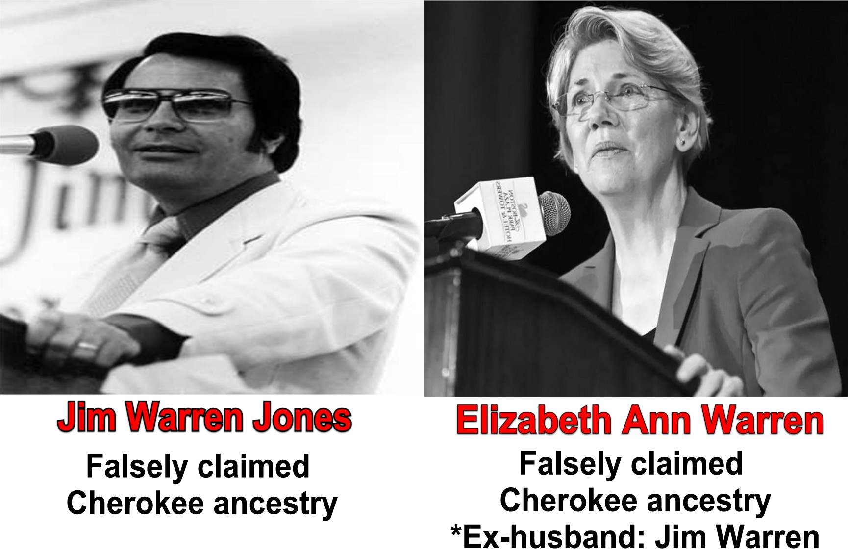 human behavior - 298WOTI Toh Asan Votzone Jim Warren Jones Falsely claimed Cherokee ancestry Elizabeth Ann Warren Falsely claimed Cherokee ancestry Exhusband Jim Warren