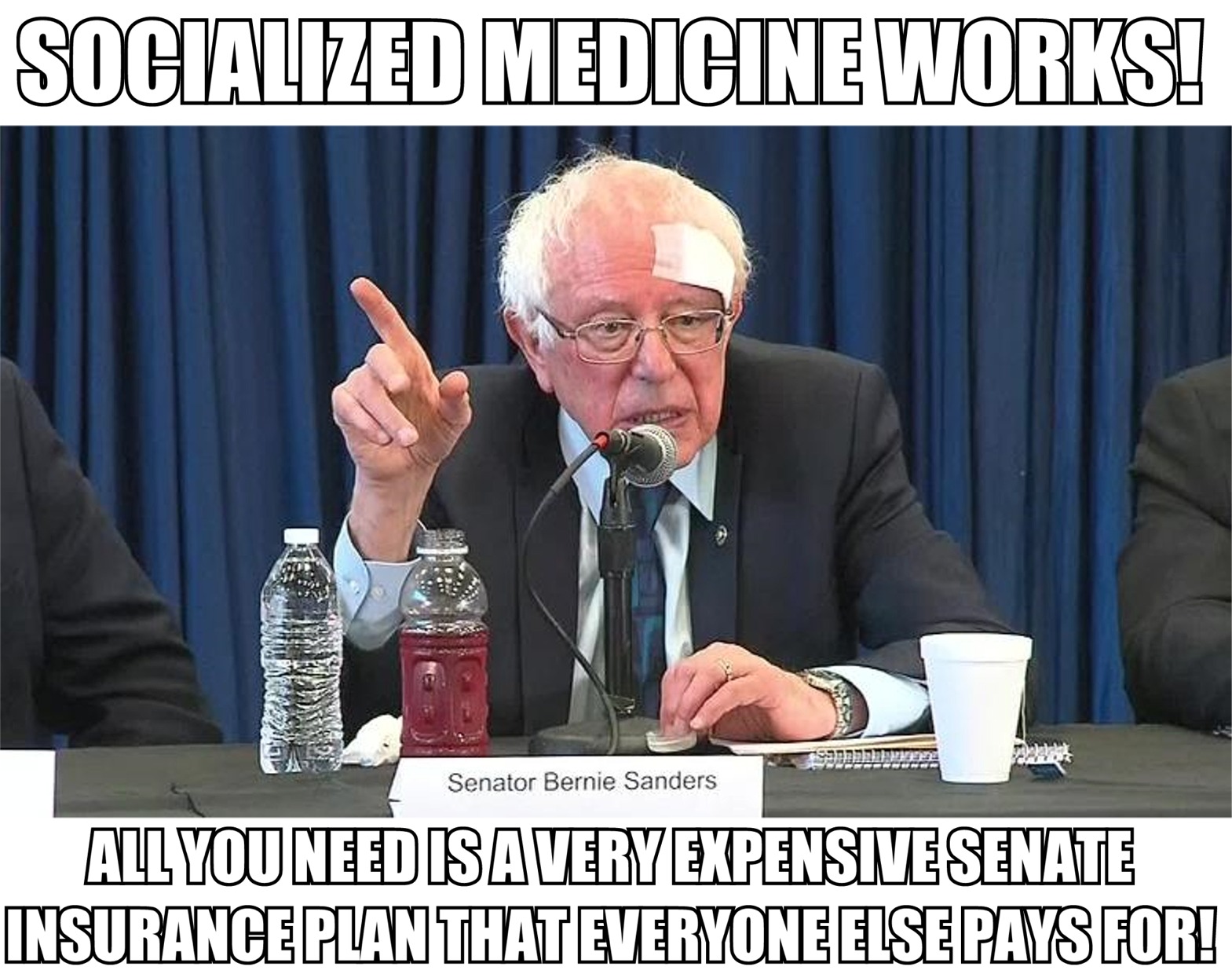 bernie sanders crazy - Socialized Medicine Works! Sode Senator Bernie Sanders All You Need Is Avery Expensive Senate Insurance Plan That Everyone Else Pays For!