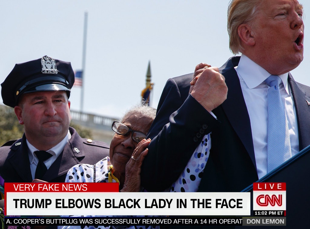 trump miosotis familia - Very Fake News Live Trump Elbows Black Lady In The Face Et A. Cooper'S Buttplug Was Successfully Removed After A 14 Hr Operat Don Lemon Cmn