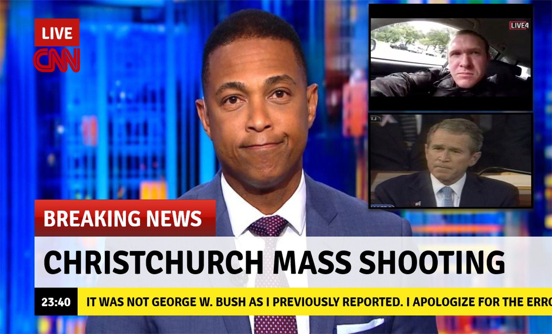 news - LIVE4 Live On Breaking News Christchurch Mass Shooting It Was Not George W. Bush As I Previously Reported. I Apologize For The Err