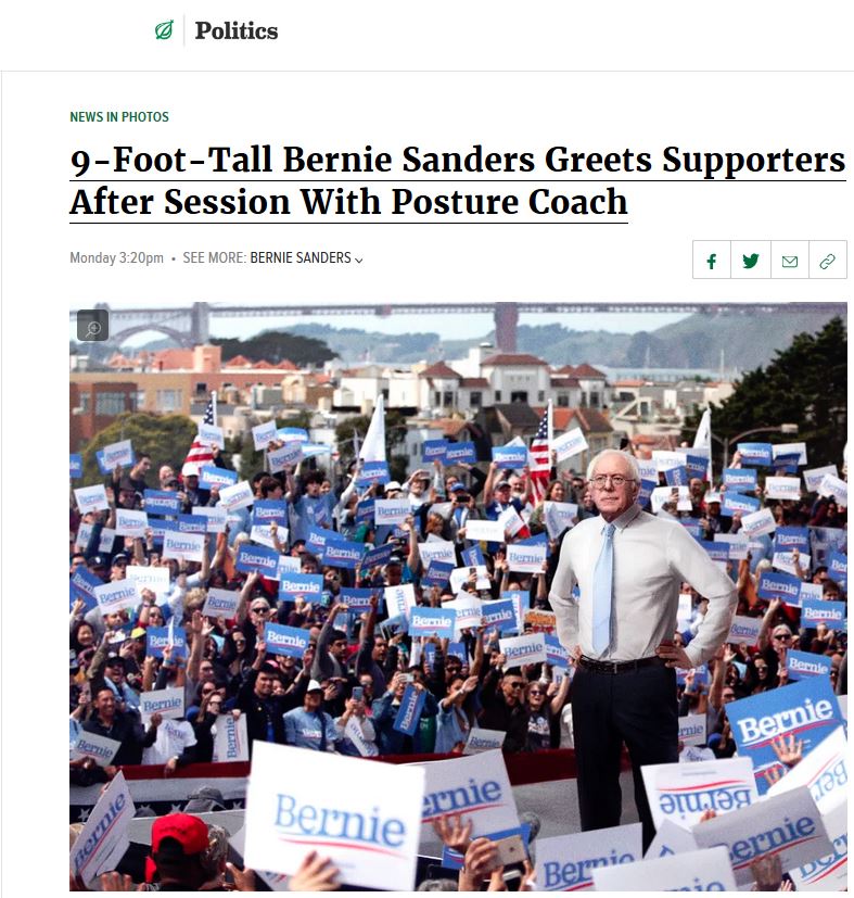 Conservative memes - Democratic Party - Politics News In Photos 9FootTall Bernie Sanders Greets Supporters After Session With Posture Coach Monday pm . See More Bernie Sanders Id Deme here Bernie Bernieco w anie Bernie Bernie Bard Bernie Bernie Bernie Ber