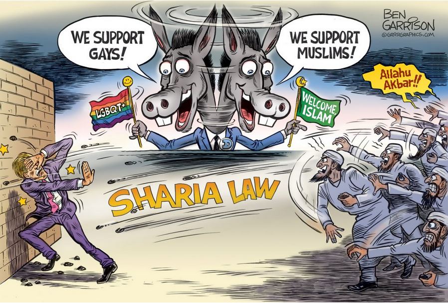 Conservative memes - Democratic Party - Ben. Garrison Grrrgraphics.Com We Support Gays! We Support Muslims!