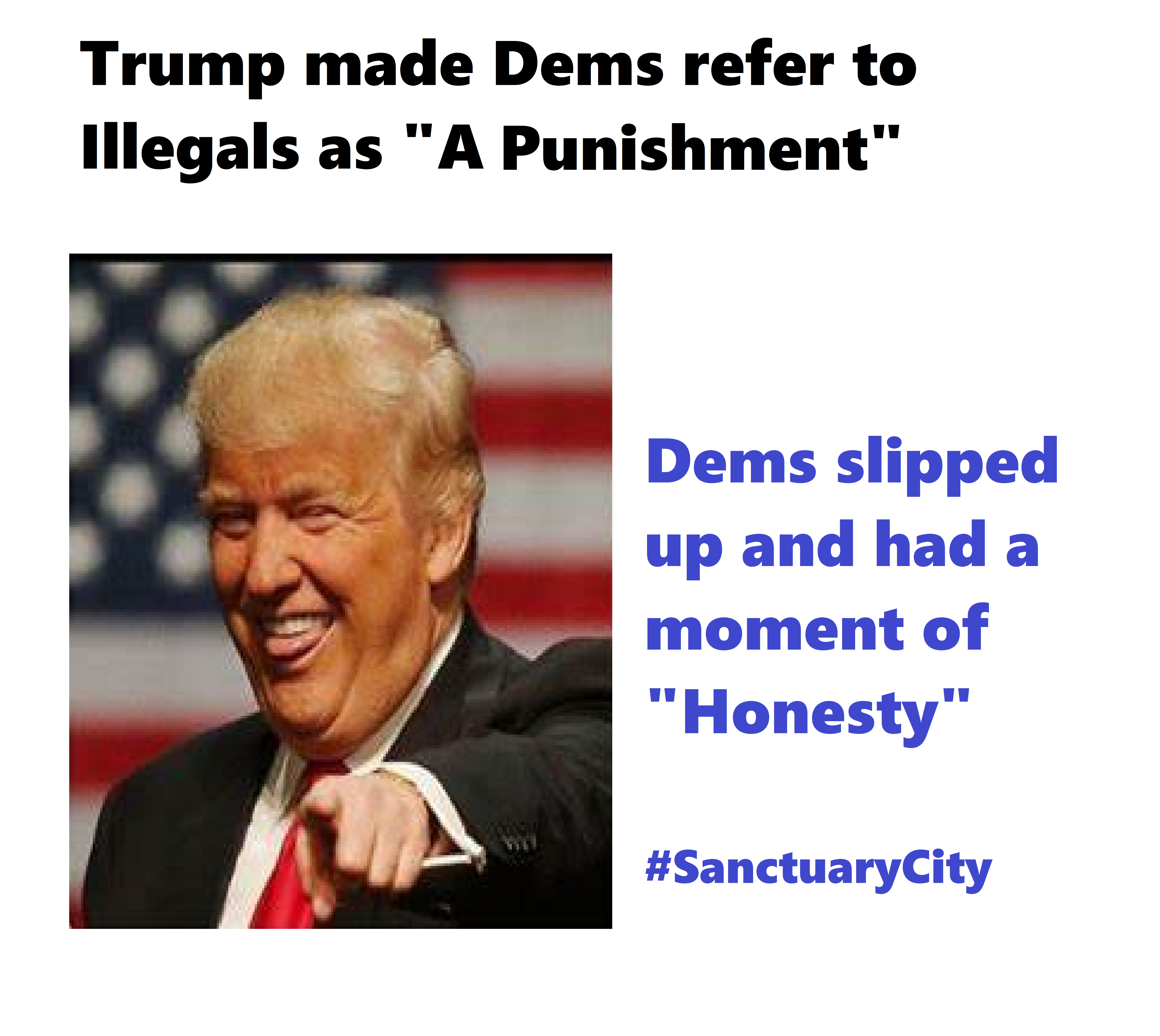 Conservative memes - falsos profetas - Trump made Dems refer to Illegals as "A Punishment" Dems slipped up and had a moment of "Honesty" City