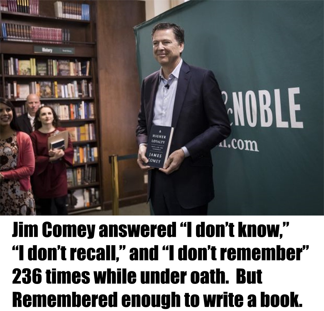 james comey barnes and noble - Noble Higher Loyalty 11.com Janes Comey Jim Comey answered I don't know," "I don't recall," and "I don't remember" 236 times while under oath. But Remembered enough to write a book.