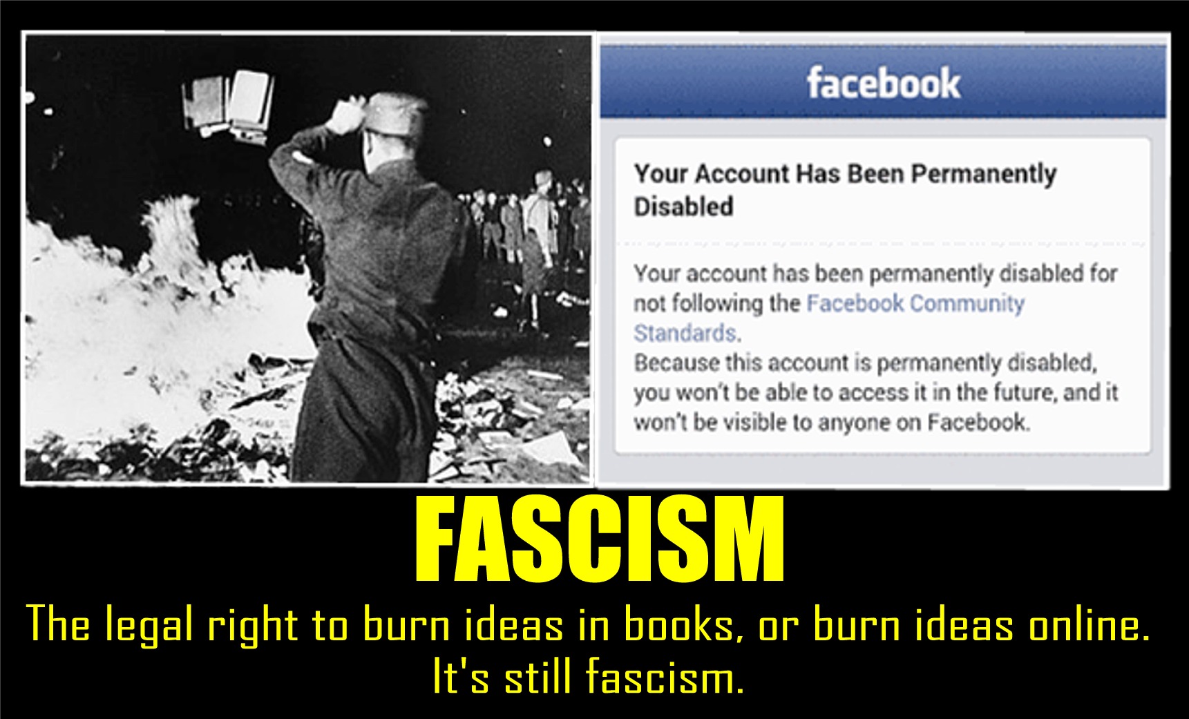 book burning in nazi germany - facebook Your Account Has Been Permanently Disabled Your account has been permanently disabled for not ing the Facebook Community Standards. Because this account is permanently disabled, you won't be able to access it in the