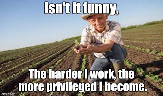 crop - Isn't it funny The harder I work, the more privileged I become. imgflip.com