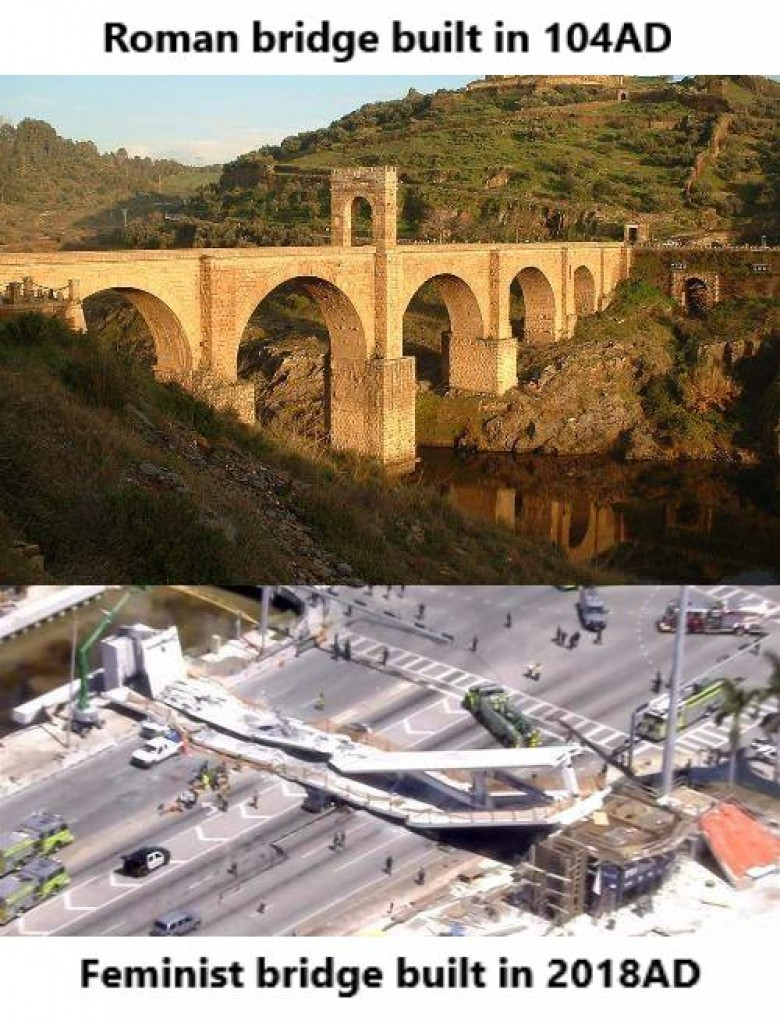 alcántara bridge - Roman bridge built in 104AD Feminist bridge built in 2018AD