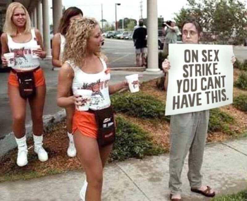 hooters protest - On Sex Strike. You Cant Have This.