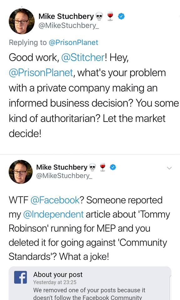 document - Mike Stuchbery Planet Good work, ! Hey, Planet, what's your problem with a private company making an informed business decision? You some kind of authoritarian? Let the market decide! > Mike Stuchbery Stuchbery Wtf ? Someone reported my article