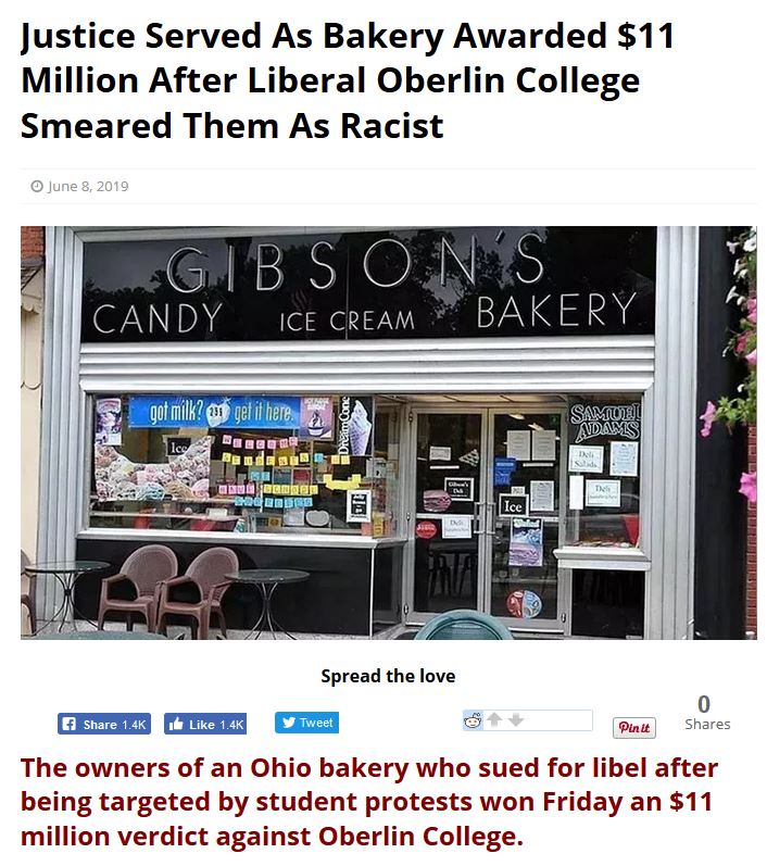 multimedia - Justice Served As Bakery Awarded $11 Million After Liberal Oberlin College Smeared Them As Racist Gib S O N Si Candy Ice Cream Bakery got milk? on get it here. lou Bbb DrumCons Ote Ribetes id y Tweet Spread the love Pune The owners of an Ohio