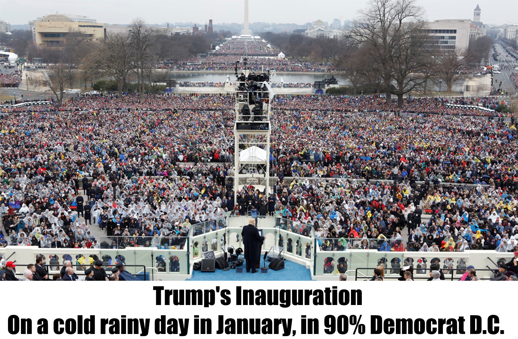 Look at the low crowd of non-government parasites that turned out for Trump!