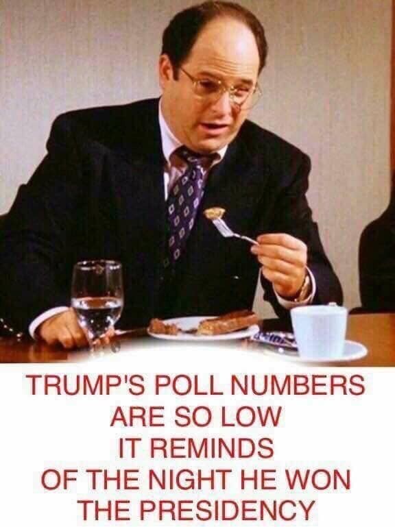 seinfeld how do you eat it with your hands - Trump'S Poll Numbers Are So Low It Reminds Of The Night He Won The Presidency