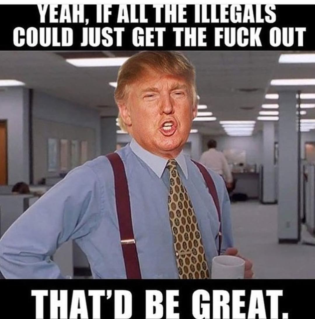 funny happy birthday meme - Yeah, If All The Illegals Could Just Get The Fuck Out That'D Be Great.