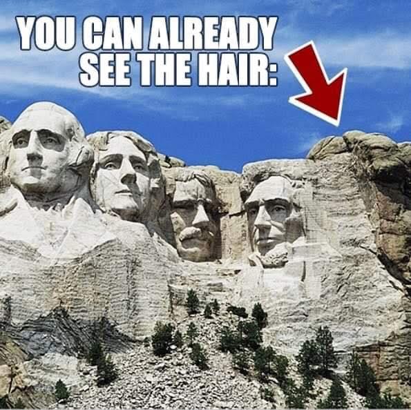 mount rushmore - You Can Already See The Hair