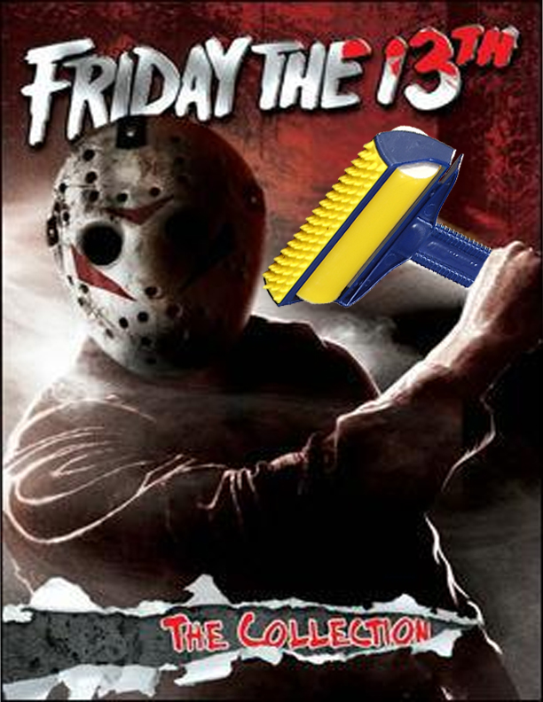Hilarious pic showing what happens when Friday the 13th's Jason Vorhees teams up with pitchman Anthony Sullivan's Sticky Buddy.