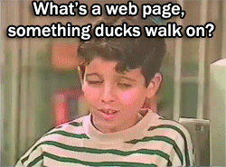 bad with technology gif - What's a web page, something ducks walk on?