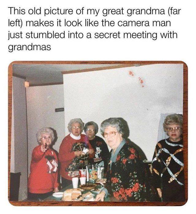 nostalgia - secret grandma meeting - This old picture of my great grandma far left makes it look the camera man just stumbled into a secret meeting with grandmas