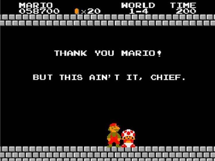 nostalgia - settlement needs your help - Mario 058700 World 14 Time 200 X20 Ccntt Thank You Mario But This Ain'T It, Chief Tttttttttttttttttt Iconditiililiditettonic