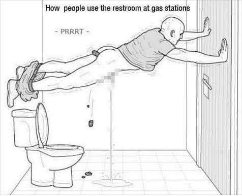 gas station bathroom - How people use the restroom at gas stations Prrrt