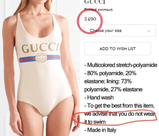 gucci swimsuit you can t swim - Gului Printed swimsuit $190 Choose your size Gucci Add To Wish List Multicolored stretchpolyamide 80% polyamide, 20% elastane; lining 73% polyamide, 27% elastane Hand wash To get the best from this item, we advise that you 