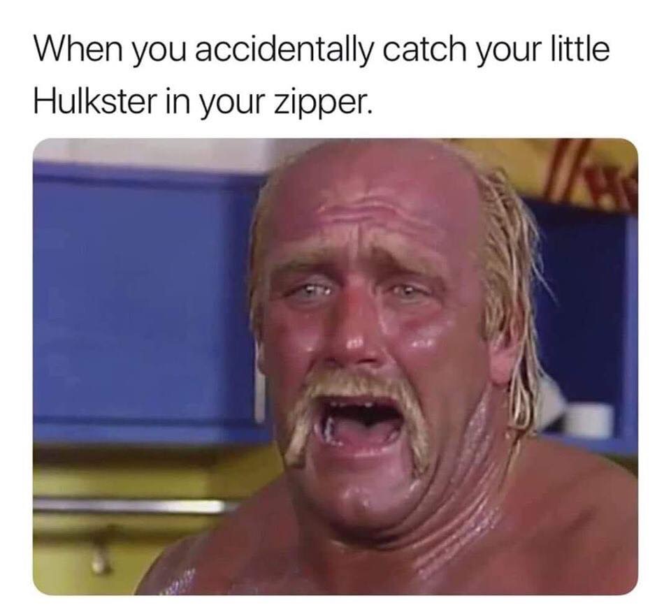 little hulkster caught in zipper - When you accidentally catch your little Hulkster in your zipper.