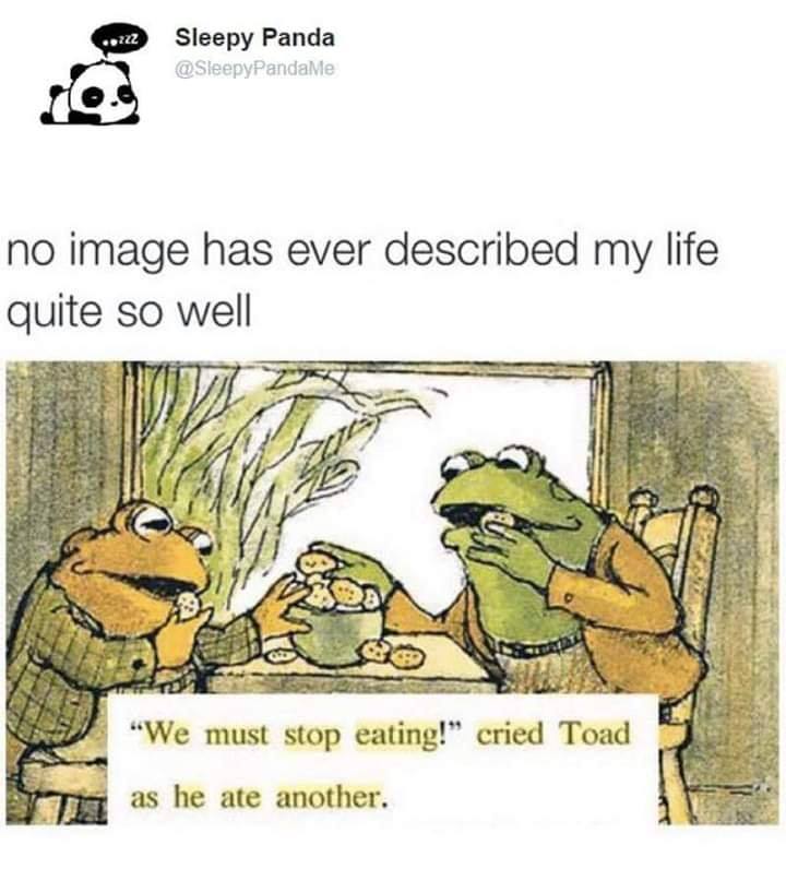 self control jokes - Sleepy Panda no image has ever described my life quite so well "We must stop eating! cried Toad as he ate another.