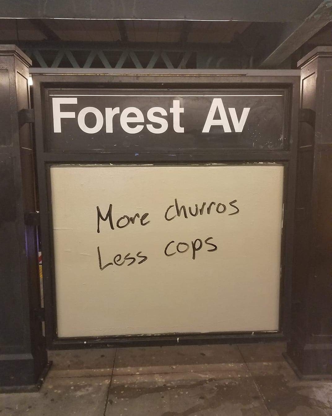 marcy ave - Forest Av More churros Less cops