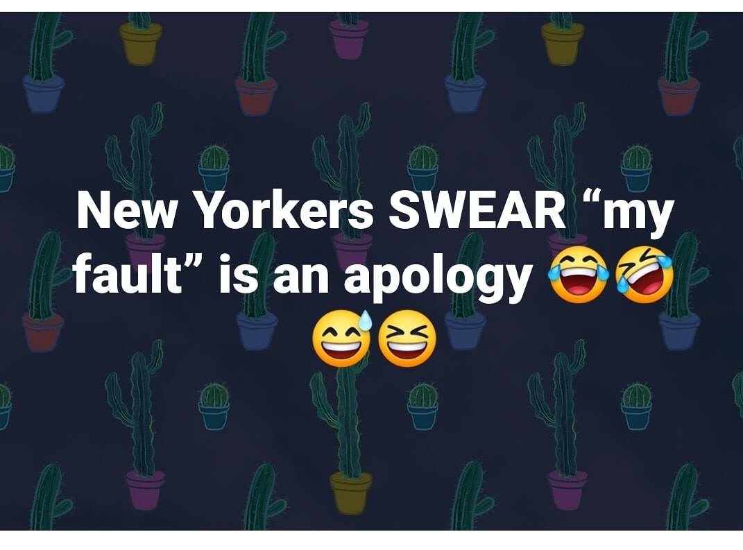 graphic design - New Yorkers Swear my fault" is an apology So