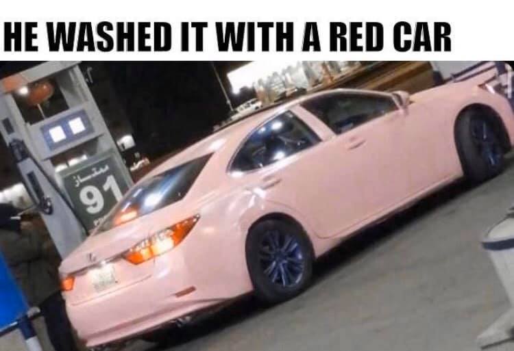 mid size car - He Washed It With A Red Car