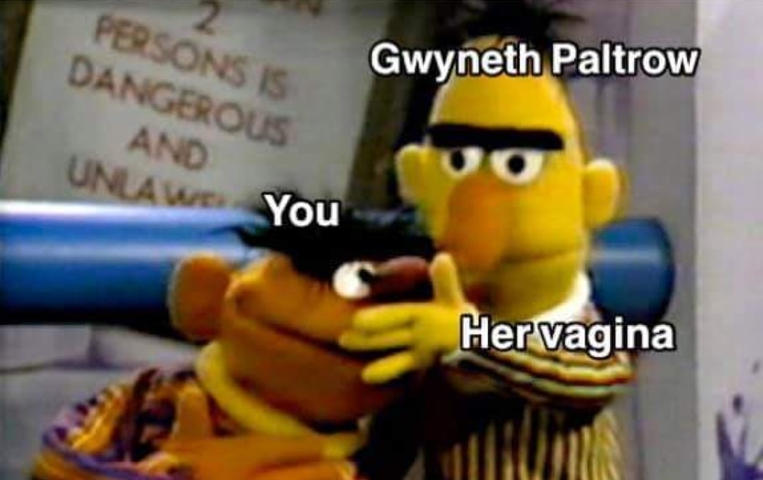 ernie and bert memes - Persons Is Dangerous Gwyneth Paltrow And UNLAWe You Her vagina