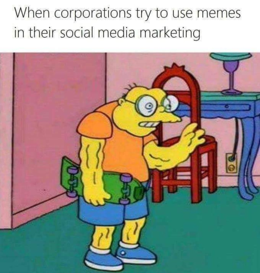 hans moleman cowabunga - When corporations try to use memes in their social media marketing Com