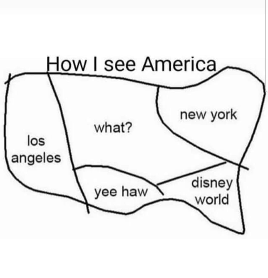 diagram - How I see America new york what? los angeles yee haw disney world