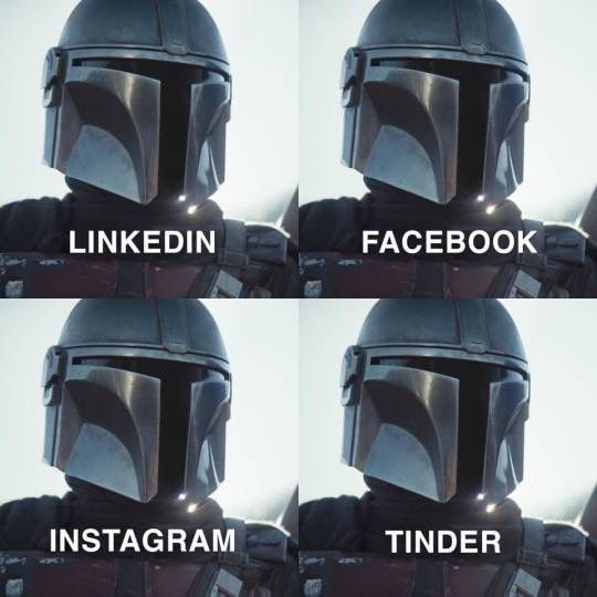 star wars the mandalorian - Linkedin Facebook Instagram Tinder