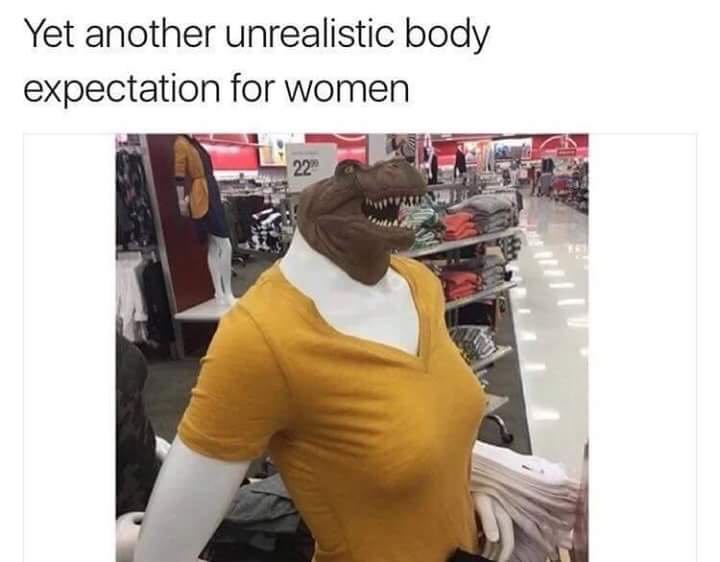 unrealistic body expectations meme - Yet another unrealistic body expectation for women