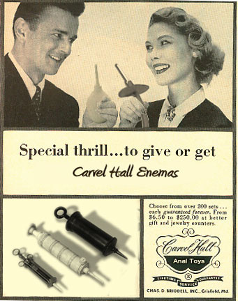 retro style - Special thrill...to give or get Carrel tall Enemas Choose from over 200 sets... each w anteed forever. Frem 36,50 to $250.00 at better uilt and jewelry counters D e Canech Anal Toys Chas D Rodell Inc. Crisfeld, Md