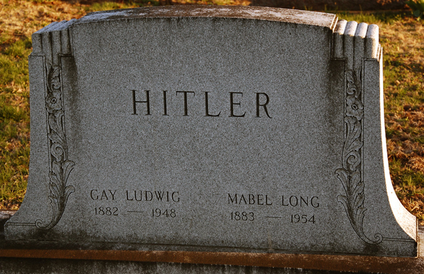 funny gravestone - people in grave - Hitler Gay Ludwig 1882 1948 Mabel Long 1883 1954