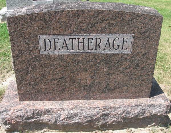 funny gravestone - headstone - Deatherage