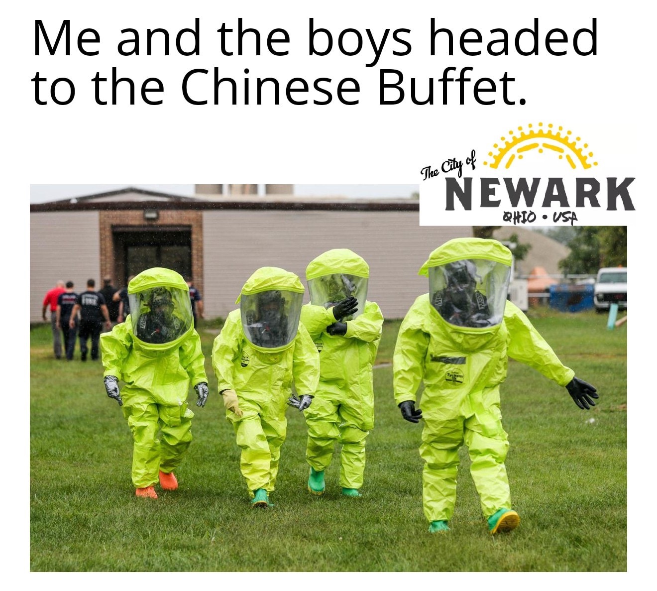 Gas mask - Me and the boys headed to the Chinese Buffet. The City of Newark Qhid Usa Ms Ms