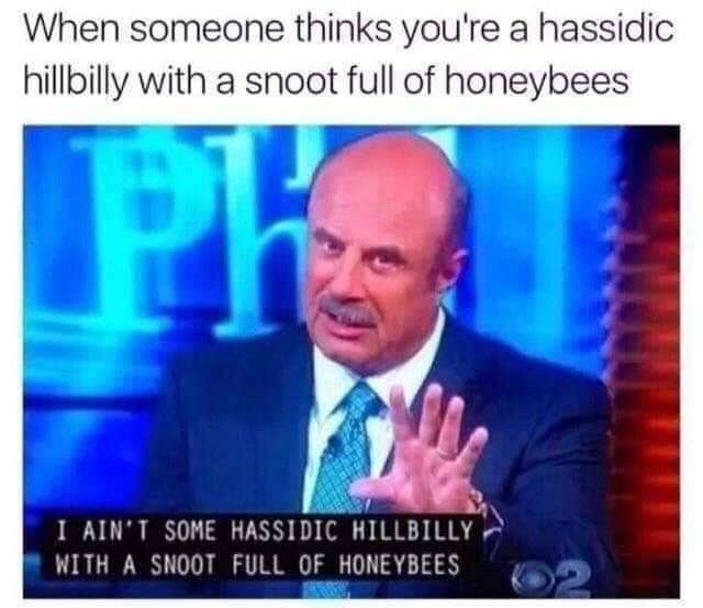 someone thinks you re a hassidic hillbilly - When someone thinks you're a hassidic hillbilly with a snoot full of honeybees I Ain'T Some Hassidic Hillbilly With A Snoot Full Of Honeybees