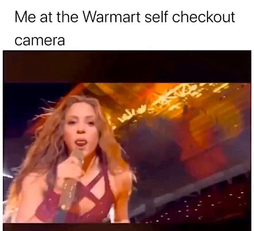 Super Bowl - Me at the Warmart self checkout camera