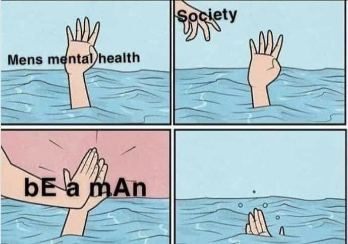 drowning high five meme - ogiety Mens mental health be a man