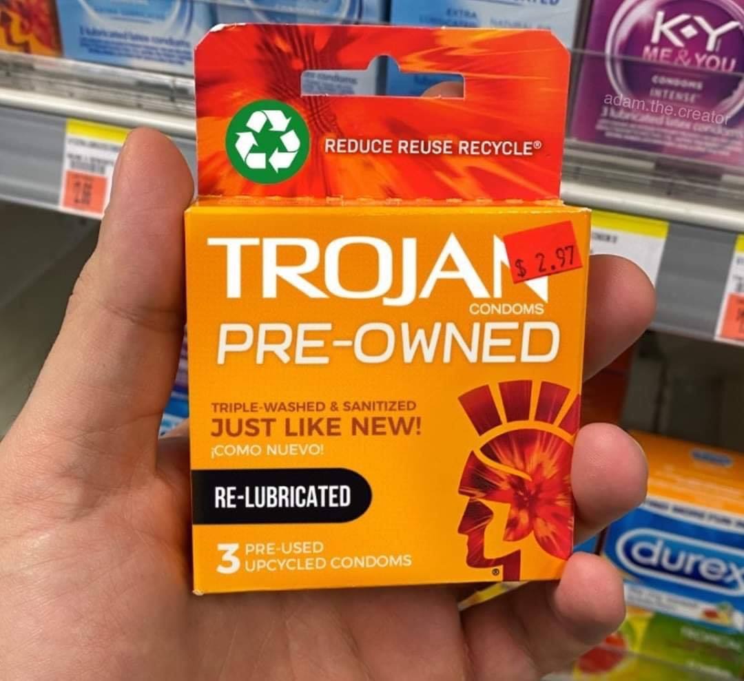 trojan condoms - You adam.the.creator Reduce Reuse Recycle Trojan PreOwned Condoms TripleWashed & Sanitized Just New! Como Nuevo! ReLubricated Z PreUsed Upcycled Condoms durex