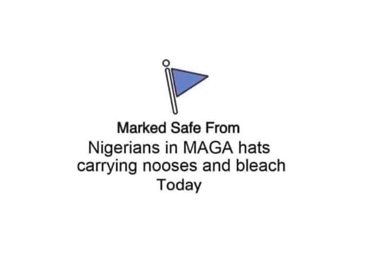marked safe from maga - Marked Safe From Nigerians in Maga hats carrying nooses and bleach Today