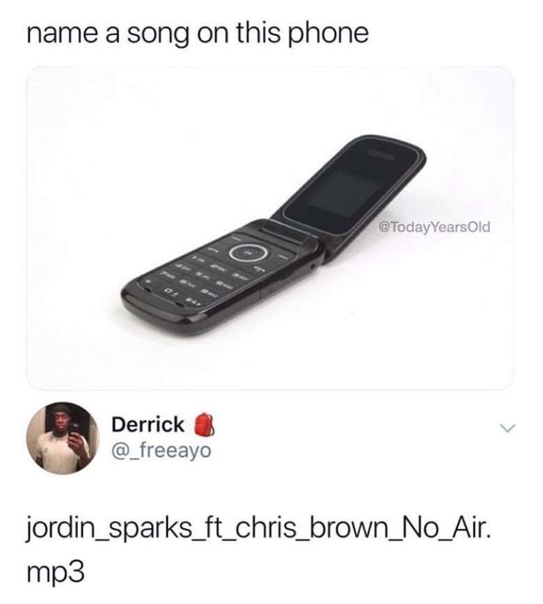 feature phone - name a song on this phone Old Derrick jordin_sparks_ft_chris_brown_No_Air. mp3