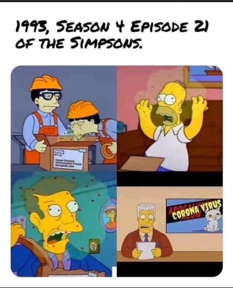 The Simpsons - 1993, Season 4 Episode 21 Of The Simpsons. Corona Virus