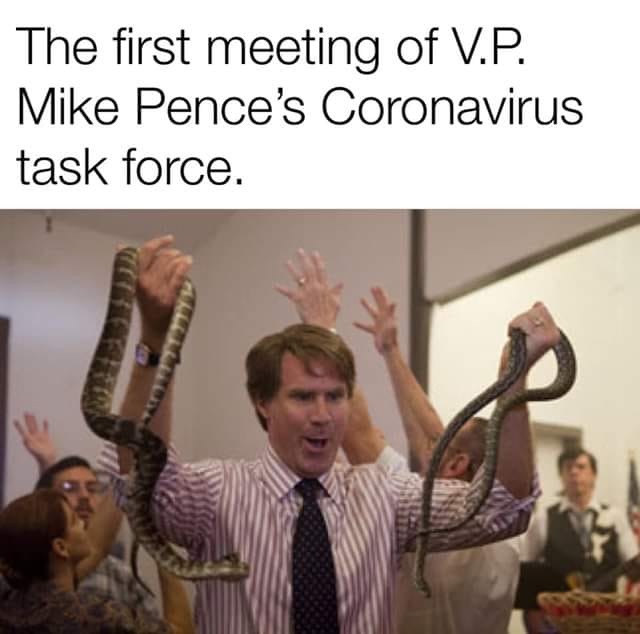 snake handling church - The first meeting of V.P. Mike Pence's Coronavirus task force.