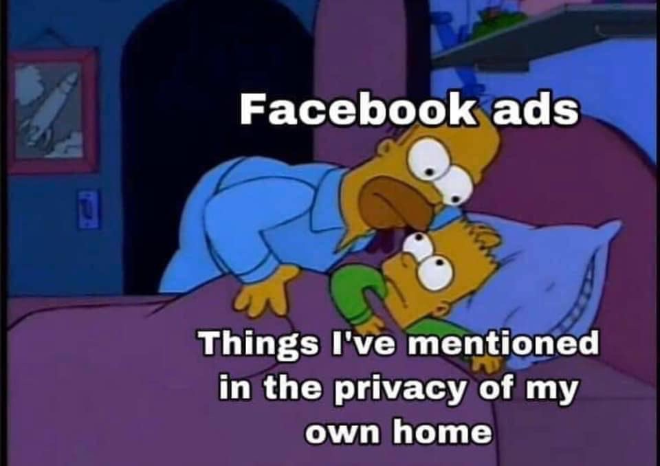 facebook ads meme - Facebook ads Things I've mentioned in the privacy of my own home