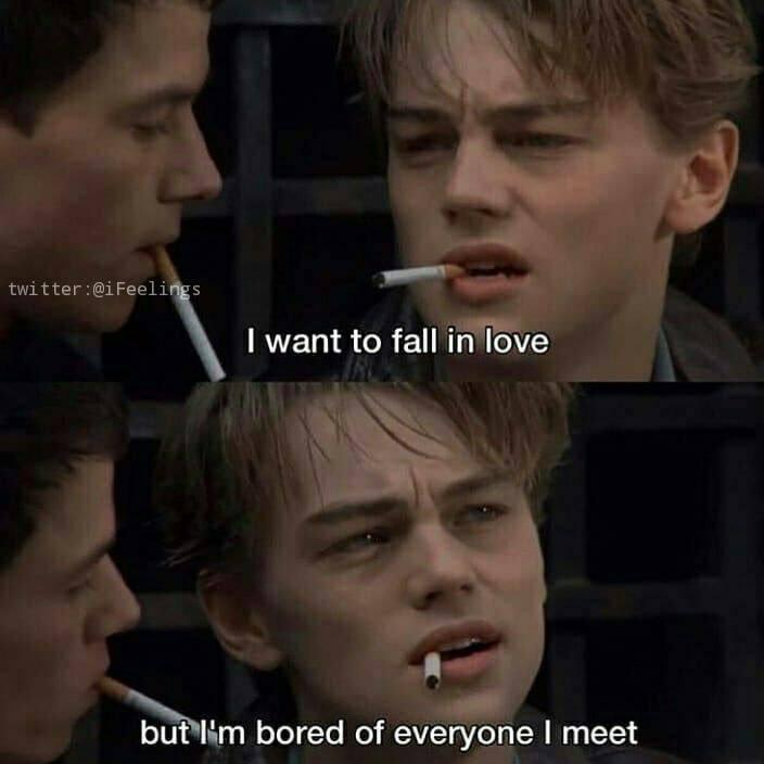 basketball diaries quotes - twitter I want to fall in love but I'm bored of everyone I meet